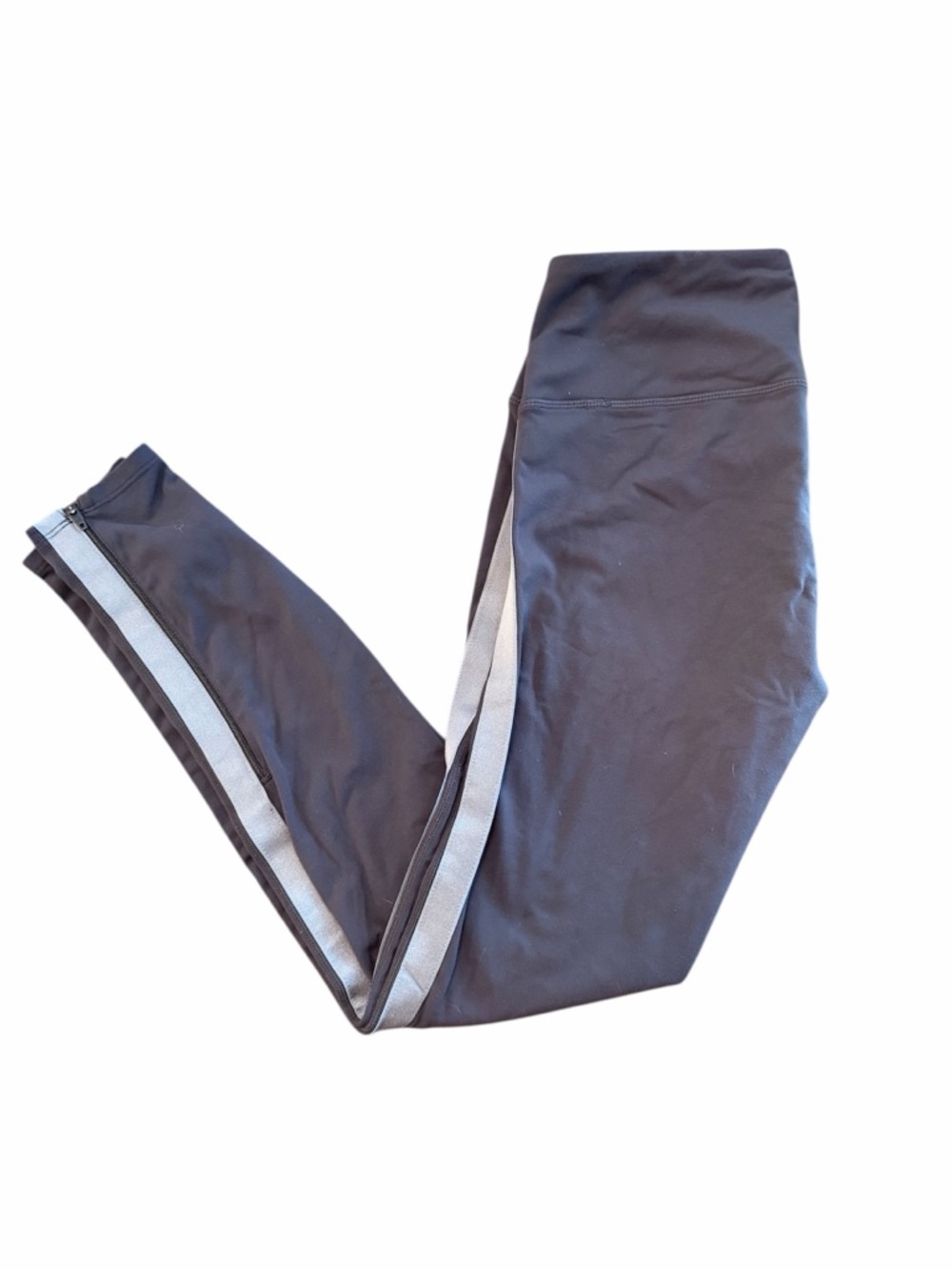 Athleta Leggings Womens XS Gray Metro Tux Side Stripe Chaturanga Ankle Zip